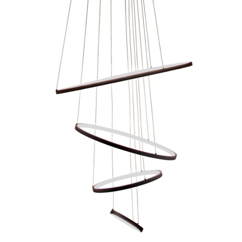 Multiple 4 Ring Black Or Gold LED Pendant Light - Lighting.co.za