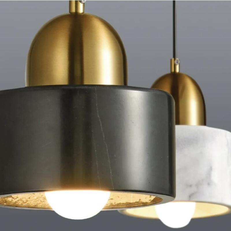 Retro X Marble and Brass Look Pendant Light - Lighting.co.za