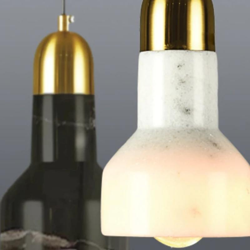 Retro Y Marble and Brass Look Pendant Light - Lighting.co.za