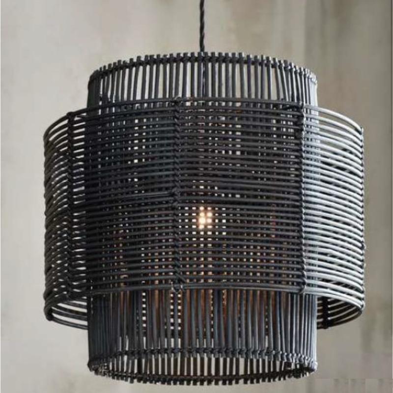 Zimbali Black Rattan Cane Pendant Light - Lighting.co.za