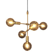 Loft 5 Light Brass Look Multi Pendant Light - Lighting.co.za