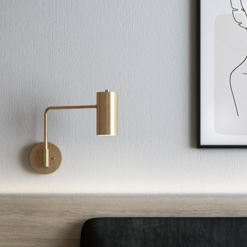 Olivia Brushed Brass Swivel Arm Wall Light - Lighting.co.za
