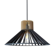 Positano Flair Black and Natural Wood Pendant Light - Lighting.co.za