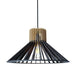 Positano Flair Black and Natural Wood Pendant Light - Lighting.co.za