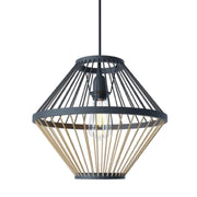 Amanzi Flair Black and Natural Rattan Bamboo Pendant Light - Lighting.co.za