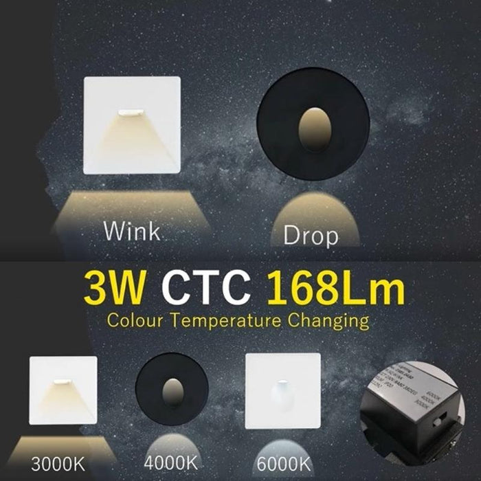 Orion Round Wink Black or White CTC LED Step Light - Lighting.co.za