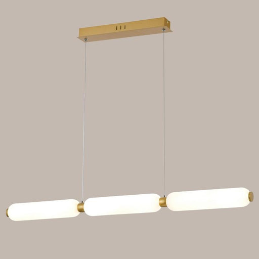 Calla Lily Linear 3 Light Black or Gold And White Glass LED Pendant Light - Lighting.co.za