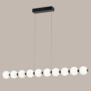 Ripple Linear 10 Light Black And White Glass LED Pendant Light - Lighting.co.za