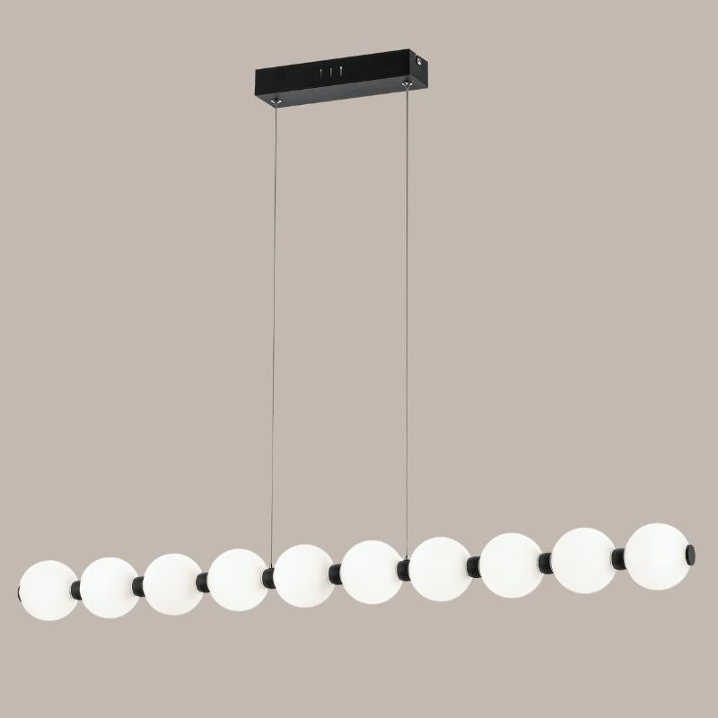 Ripple Linear 10 Light Black And White Glass LED Pendant Light - Lighting.co.za