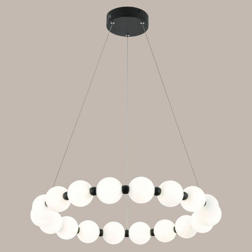 Ripple Round 12 Light Black And White Glass LED Pendant Light - Lighting.co.za