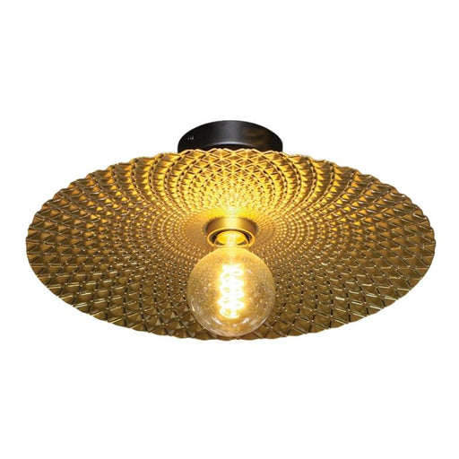 Hammered Look Round Gold Disk Ceiling Light - Lighting.co.za