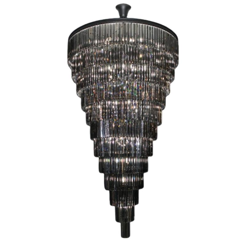 Grace Grandiose Black or Gold and K9 Crystal 12 Tier Chandelier - Lighting.co.za