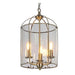 Spencer 3 Light Brass Look and Clear Glass Chandelier - Lighting.co.za