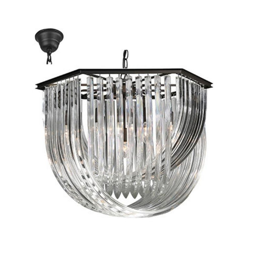 Azalia Black and Clear Crystal 6 Light Chandelier - Lighting.co.za