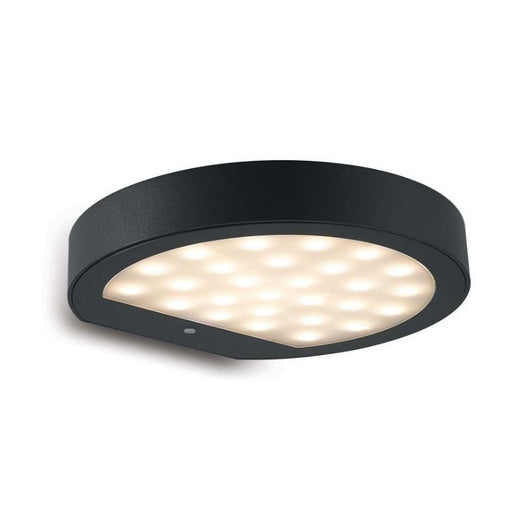 Polco Solar with Motion Sensor LED Black Spazio Outdoor Wall Light - Lighting.co.za