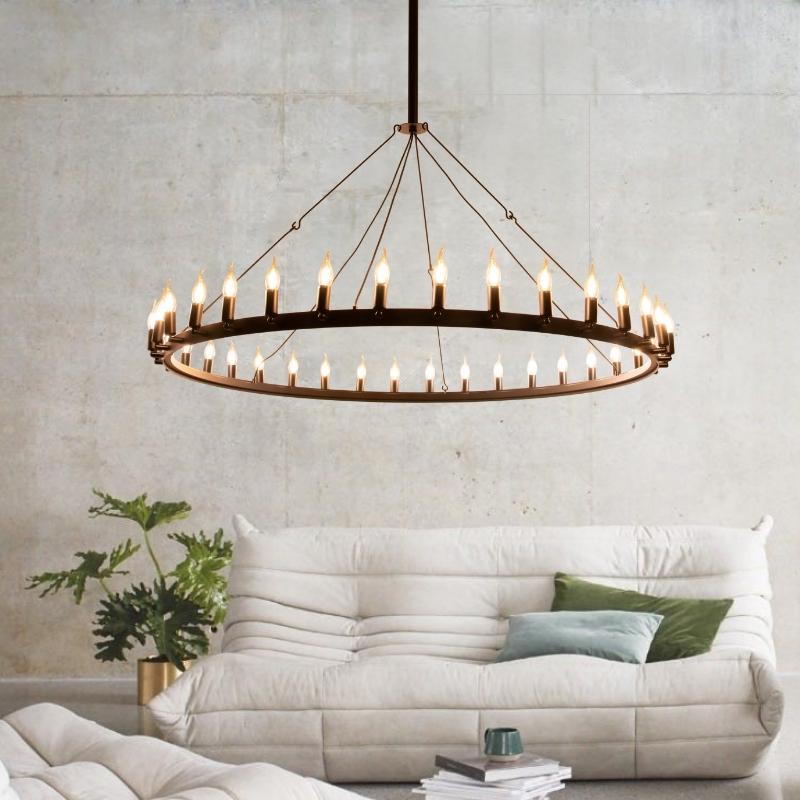 Portland Farmhouse Black 18 or 36 Light Chandelier — Lighting.co.za