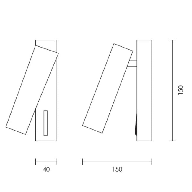 Prima Black | White | Chrome LED Bedside Reading Wall Light - Lighting.co.za