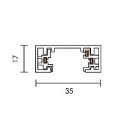 Pulse SLIM Track 3 Wire Track with Powerfeed - 1M | 2M - Black Or White - Lighting.co.za