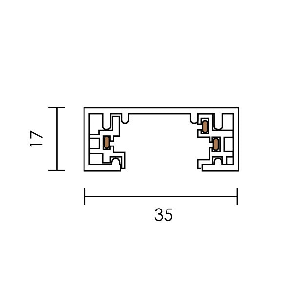 Pulse SLIM Track 3 Wire Track with Powerfeed - 1M | 2M - Black Or White - Lighting.co.za