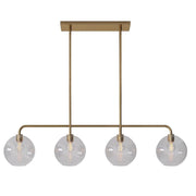 Quinn 4 Light Brass Look and Clear Glass Pendant Light - Lighting.co.za