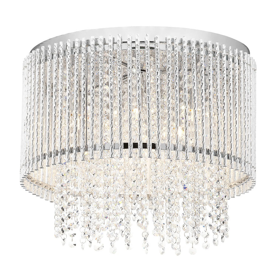 Lynn Chrome and Clear Crystal Glass Ceiling Light — Lighting.co.za