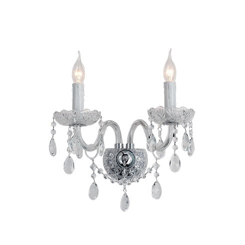 Zaha Clear Glass And Chrome Wall Light - Lighting.co.za