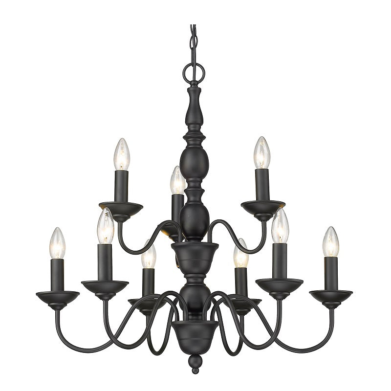 Cohen Classic 3 | 5 | 9 Light Plain Black Chandelier - Lighting.co.za