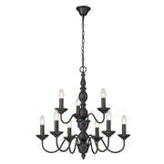 Cohen Classic 3 | 5 | 9 Light Plain Black Chandelier - Lighting.co.za