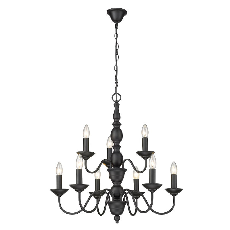 Cohen Classic 3 | 5 | 9 Light Plain Black Chandelier - Lighting.co.za