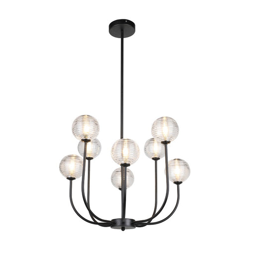 Zivah 8 | 12 | 18 Light Black And Clear Glass Chandelier - Lighting.co.za