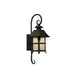 Old Castle Black and Clear Glass Lantern Outdoor Wall Light 2 Sizes - Lighting.co.za