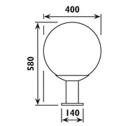 Sphere Black Outdoor Pillar Light - Lighting.co.za