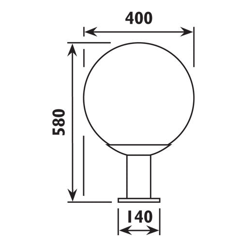 Sphere Black Outdoor Pillar Light - Lighting.co.za