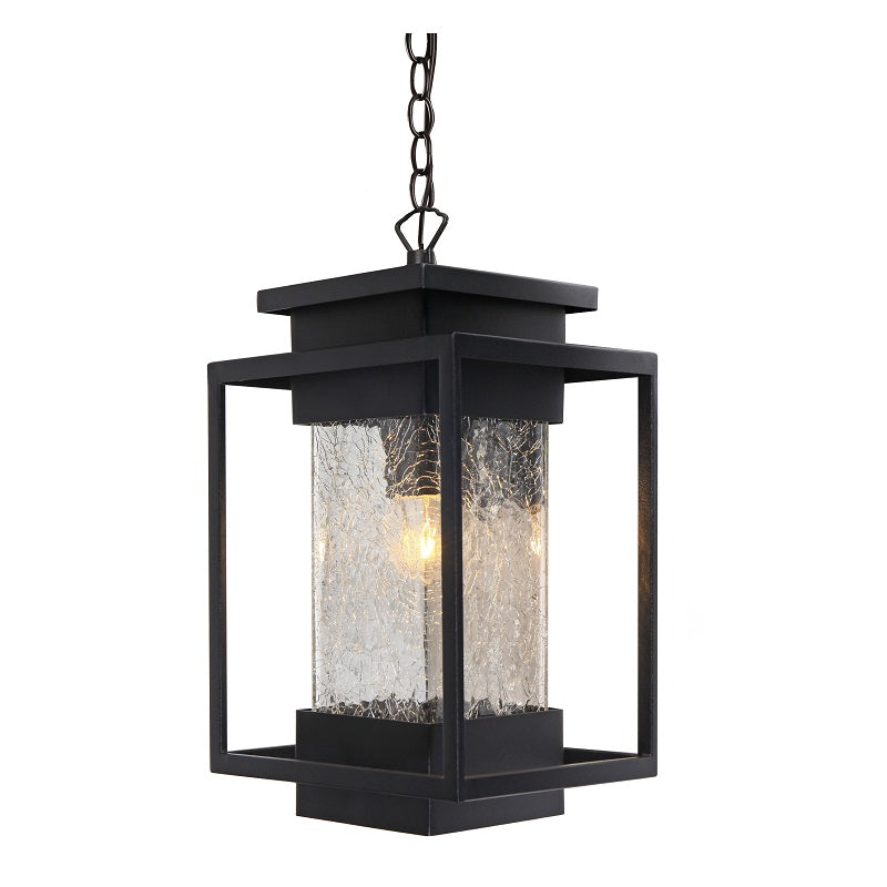 Osmo Sand Black And Glass Outdoor Pendant Light - Lighting.co.za