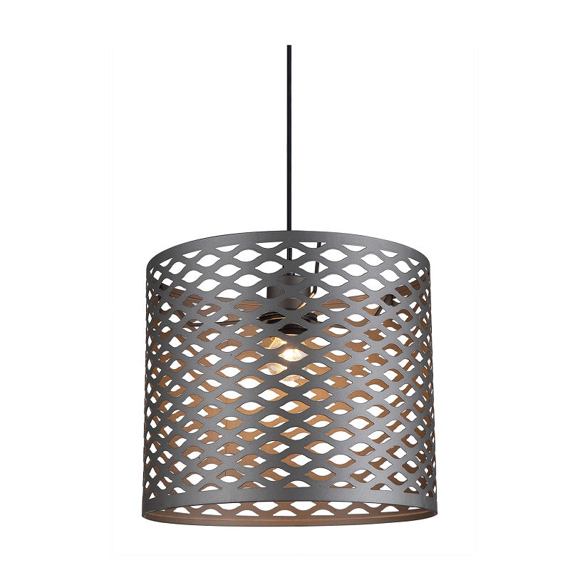 Carlo Grid Drum Metal Shade Pendant Light - Lighting.co.za