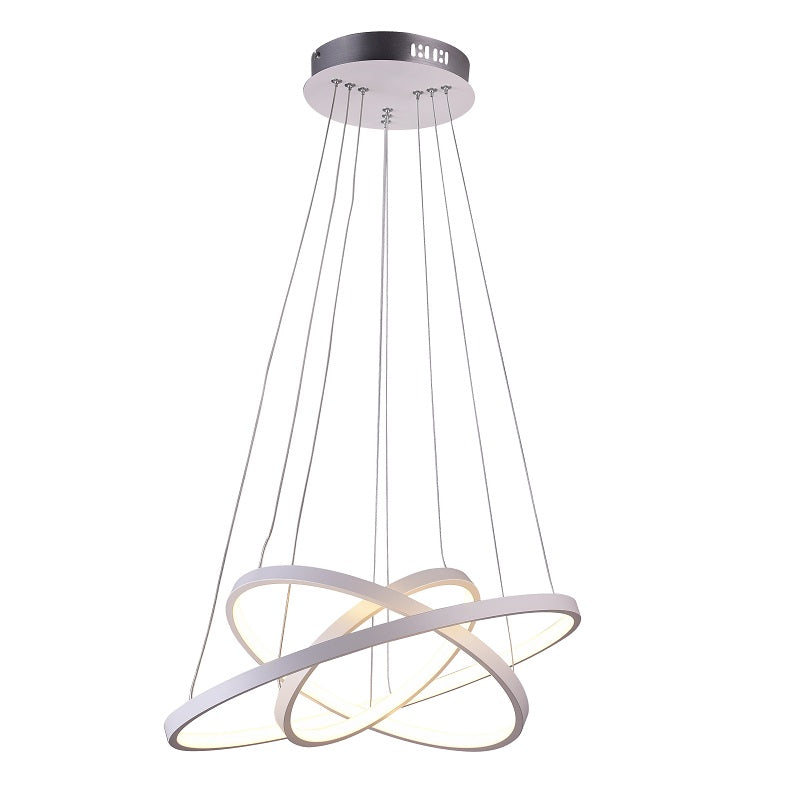 Flow 3 Ring White Or Chrome LED Pendant Light - Lighting.co.za
