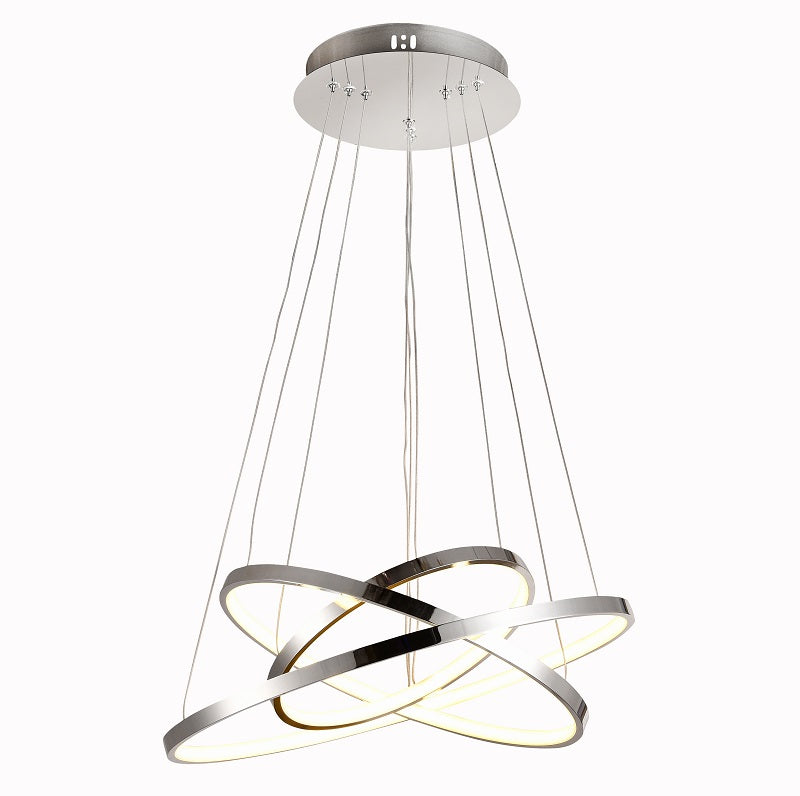 Flow 3 Ring White Or Chrome LED Pendant Light - Lighting.co.za