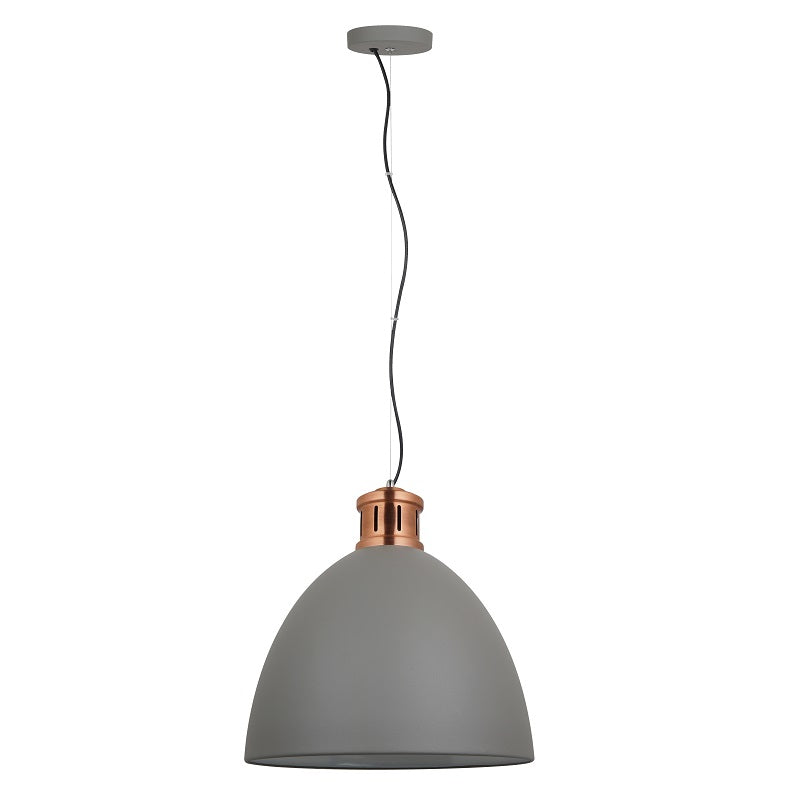 Annabel White Or Grey Dome Pendant Light Available In 2 Sizes - Lighting.co.za