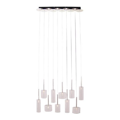 Francis 10 Light Chrome And Clear Glass Rectangular Cluster Pendant Light - Lighting.co.za