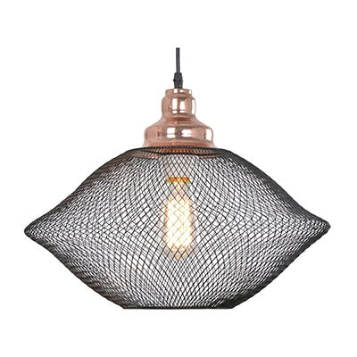 Casa Black and Copper Flair Mesh Pendant Light - Lighting.co.za