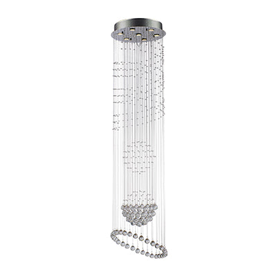 Valerie Drop Chrome and Clear 7 Light Chandelier - Lighting.co.za
