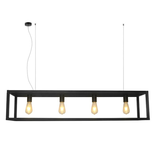 Collins Black Or Copper 4 Light Rectangular Bar Pendant Light - Lighting.co.za