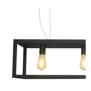Collins Black Or Copper 4 Light Rectangular Bar Pendant Light - Lighting.co.za