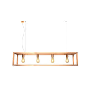Collins Black Or Copper 4 Light Rectangular Bar Pendant Light - Lighting.co.za