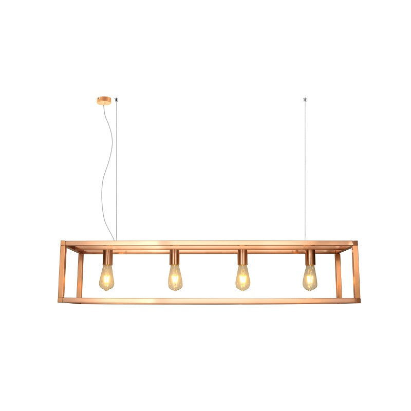 Collins Black Or Copper 4 Light Rectangular Bar Pendant Light - Lighting.co.za