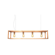 Collins Black Or Copper 4 Light Rectangular Bar Pendant Light - Lighting.co.za