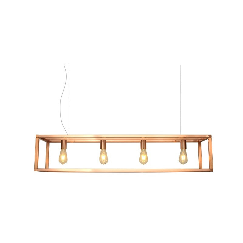 Collins Black Or Copper 4 Light Rectangular Bar Pendant Light - Lighting.co.za
