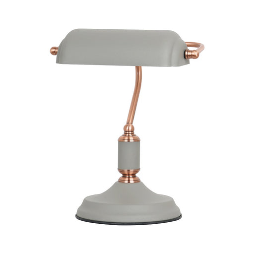 Bankers Copper and Grey Table Lamp - Lighting.co.za
