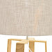 Oasis Geo Oak Wood And White Shade Table Lamp - Lighting.co.za