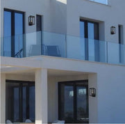 Rubik Out Black and Clear Glass Spazio Outdoor Lantern Wall Light - Lighting.co.za